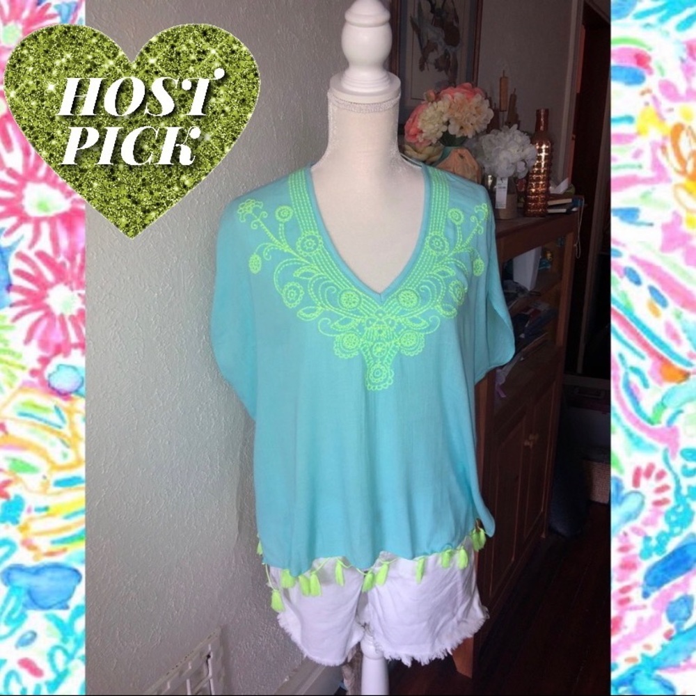 🎉HOST PICK🎉 Lilly Pulitzer Kathleen Fringe Top